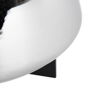 Lampa stołowa Art Deco czarna z przydymionym szkłem 30 cm - Kevin Oswietlenie wewnetrzne
