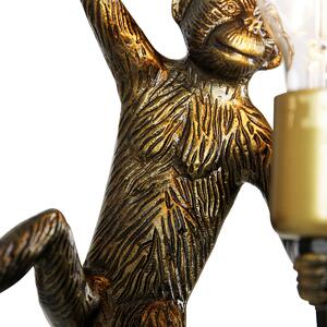 Złoty Kinkiet / Lampa scienna vintage - Animal Monkey Oswietlenie wewnetrzne