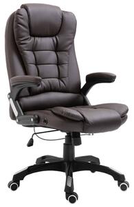Krzesło biurowe, brązowe, sztuczna skóra