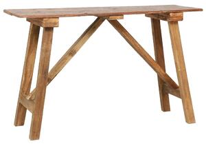 Stolik konsolowy, 130 x 40 x 80 cm, lite drewno z odzysku
