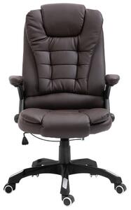 Krzesło biurowe, brązowe, sztuczna skóra