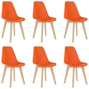 Krzesła stołowe, 6 szt., pomarańczowe, plastik