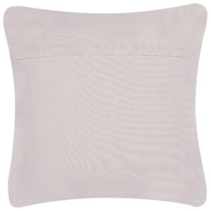 Poduszka dekoracyjna jasnobrązowa skórzana patchwork x cm z wypełnieniem Marady Beliani
