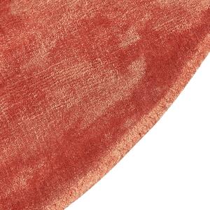 Ręcznie tkany dywan z wiskozy pomarańczowy okrągły 140cm chodnik do salonu Gesi II Beliani