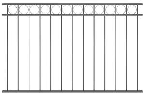 Panel ogrodzeniowy, stalowy, 1,7 x 1 m, czarny