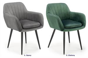Zielone tapicerowane krzesło pikowane - Mides