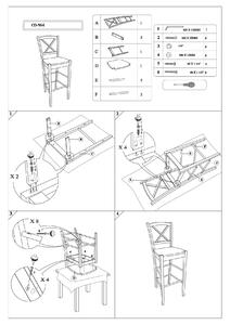 Signal Meble Krzesło Barowe Cd-964 Kuchnia/Jadalnia Loft/Minimalistyczny Biały
