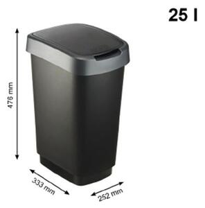 Kosz na śmieci SWING TWIST czarno srebrny 25 l
