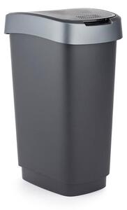 Kosz na śmieci SWING TWIST czarno srebrny 25 l