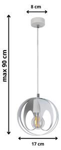 Biała loftowa lampa wisząca nad wyspę - S654-Biva