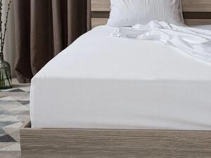 Prześcieradło jersey HIGHFIT białe 90 x 200 cm