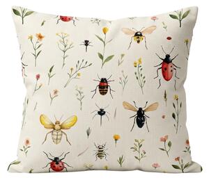 Polibawełniana poszewka na poduszkę INSECTA POLY 45x45 cm, kolorowa