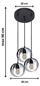 Czarno-biała lampa wisząca industrialna - S657-Biva