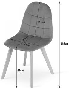 Szare krzesło welurowe w stylu skandynawskim - Kiraz 3X