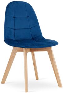 Granatowe tapicerowane nowoczesne krzesło - Kiraz 3X