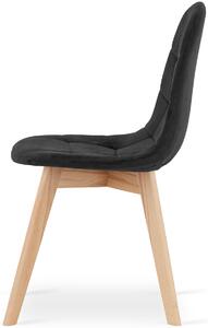 Czarne drewniane krzesło tapicerowane - Kiraz 3X
