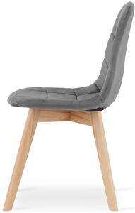 Szare krzesło welurowe w stylu skandynawskim - Kiraz 3X