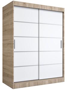 Szafa przesuwna dąb sonoma + biały 150 cm D6-B53