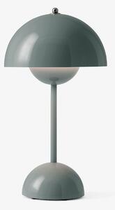 Lampa Stołowa &Tradition, Flowerpot VP9, ściemnialny, szary, salon, tworzywo sztuczne, design