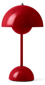 Lampa Stołowa &Tradition, Flowerpot VP9, ściemnialny, czerwony, salon, tworzywo sztuczne, design