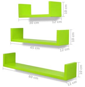 Zestaw funkcjonalnych półek ściennych Baffic 4X - zielony