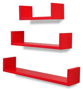 Zestaw funkcjonalnych półek ściennych Baffic 4X - czerwony