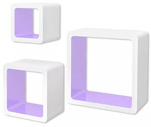 Zestaw biało-fioletowych półek ściennych - Luca 2X