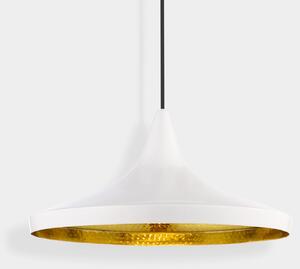 Lampa Wisząca Tom Dixon, Beat, ściemnialny, biały, salon, mosiądz, design