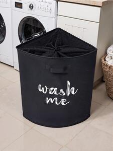 Sinsay - Kosz na pranie z napisem WASH TIME - czarny