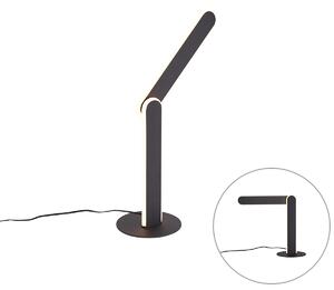 Designerska lampa stołowa czarna z wbudowaną diodą LED z 3-stopniową regulacją jasności - Gate