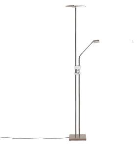 Lampa Podłogowa Lindby, Jonne, ściemnialny, metaliczny, salon, metal, nowoczesny