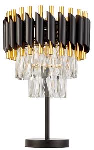 LAMPA NOCNA KRYSZTAŁOWA CZARNO-ZŁOTA MAZINI