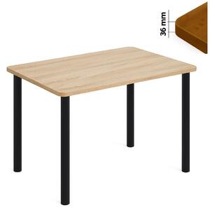 Stół 60x100 cm prostokątny nierozkładany, blat zaowalony 3,6 cm, nogi Metalowe „ Okrągłe ” I ArtDHome