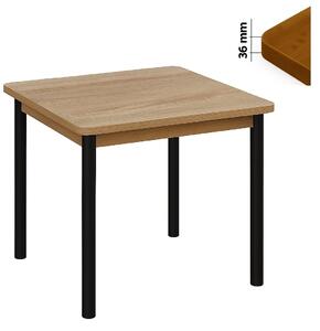 Stół 80x80 cm kwadratowy nierozkładany, blat zaowalony 3,6 cm, nogi Metalowe „ Okrągłe ” I ArtDHome