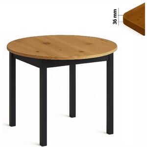 Stół 80 cm okrągły nierozkładany, blat 3,6 cm, nogi Drewniane „ Kwadratowe ” I ArtDHome