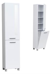 Szafka łazienkowa stojąca 40 cm z koszem, na nóżkach, wysoki połysk | ArtD Home