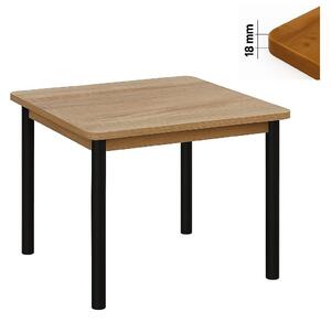 Stół 80x80 cm kwadratowy nierozkładany, blat zaowalony 1,8 cm, nogi Metalowe „ Okrągłe ” I ArtDHome