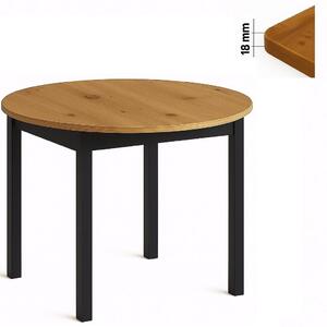 Stół 80 cm okrągły nierozkładany, blat 1,8 cm, nogi Drewniane „ Kwadratowe ” I ArtDHome