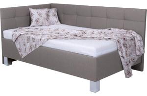 POHODA Łóżko tapicerowane z miejscem do przechowywania bez materaca MARIA PETITE 120x200 cm taupe PO0056