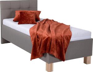 POHODA Łóżko tapicerowane z miejscem do przechowywania bez materaca MARIA ONE 90x200 cm taupe PO0064