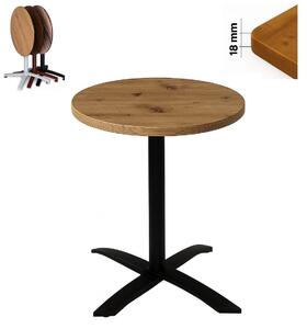Stolik 70 cm okrągły składany, restauracja, kawiarnia, bar, blat 1,8 cm, noga Metal I ArtDHome