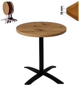 Stolik 80 cm okrągły składany, restauracja, kawiarnia, bar, blat 1,8 cm, noga Metal I ArtDHome