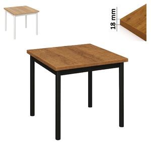 Stół 80x80 cm kwadratowy nierozkładany, blat do kantu 1,8 cm, nogi Metalowe „ Okrągłe ” I ArtDHome