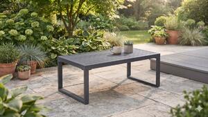 Duży aluminiowy stolik MOSTRARE blat z aluminium