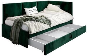 Zielone welwetowe łóżko z oparciem Sorento 7X - 3 rozmiary