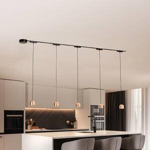 System szynowy Lumaro, lampa wisząca, 5-punktowa, złota, 48V, ściemniana Lumaro 48V Lindby, możliwość ściemniania, czarny, salon / jadalnia, aluminium, nowoczesny