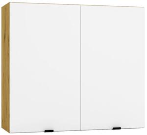 Dwudrzwiowa szafka kuchenna górna 80 cm biały + dąb artisan G7-M92