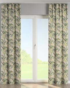 Zasłona na haczykach flex podwójnych kolor zielony tkanina wzorzysta