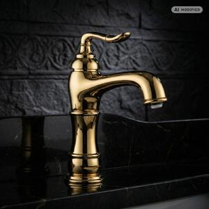 PaulGurkes Tap Gold Nostalgia Jednouchwytowa bateria umywalkowa Bateria mieszająca