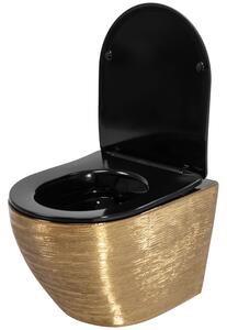 Misa WC Carlo Flat czarna złota szczotkowana